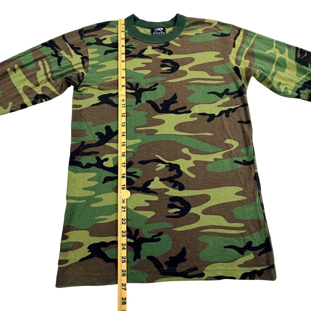 Rothco‎ Long Sleeve T Shirt Men Small Green Woodland Camo Tactical Y2K Vintage - Picture 7 of 8